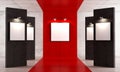 Red and black contemporary art gallery Royalty Free Stock Photo