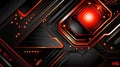 Red and black contrast abstract technology background , Generative AI Royalty Free Stock Photo