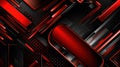Red and black contrast abstract technology background , Generative AI Royalty Free Stock Photo