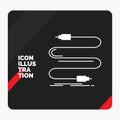 Red and Black Creative presentation Background for audio, cable, cord, sound, wire Glyph Icon Royalty Free Stock Photo