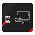 Red and Black Creative presentation Background for audio, card, external, interface, sound Line Icon Royalty Free Stock Photo