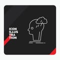 Red and Black Creative presentation Background for Brainstorm, creative, head, idea, thinking Line Icon Royalty Free Stock Photo