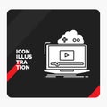Red and Black Creative presentation Background for Cloud, game, online, streaming, video Glyph Icon Royalty Free Stock Photo