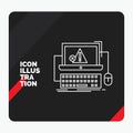 Red and Black Creative presentation Background for Computer, crash, error, failure, system Line Icon Royalty Free Stock Photo