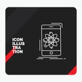Red and Black Creative presentation Background for data, information, mobile, research, science Line Icon