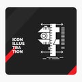 Red and Black Creative presentation Background for measure, caliper, calipers, physics, measurement Glyph Icon