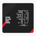Red and Black Creative presentation Background for measure, caliper, calipers, physics, measurement Line Icon
