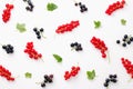 Red and black currants on white background Royalty Free Stock Photo