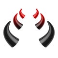 Red and black devil horns