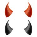 Red and black devil horns. Vector illustration Royalty Free Stock Photo