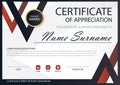 Red Black Elegance horizontal certificate with Vector illustration