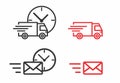 Red and black express mail and transport shipping icon