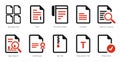 A set of 10 File icons as multiple file, text, text document