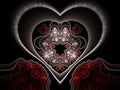 Red and black fractal heart