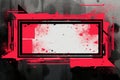 a red and black frame with paint splatters on it Royalty Free Stock Photo