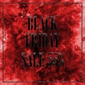 Red black friday big 55% sale banner for shop. Colorful modern banner with text for online store