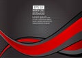 Red and Black geometric and wave, abstract vector background with copy space, Graphic design Royalty Free Stock Photo