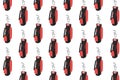 Red and black golf bag with clubs pattern on white background. Golfer sports equipment pattern vector Illustration. Golf Royalty Free Stock Photo