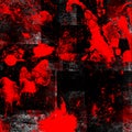Red black grunge ink splah splatter background illustration rough vintage decorative concept