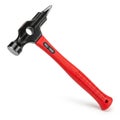 Red and Black Hammer with Pointed Tip and Textured Handle on White Background tool hand tool Royalty Free Stock Photo