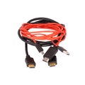 Red with Black HDMI cable isolated