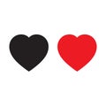 Red and black heart icons, love icon