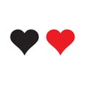 Red and black heart icons, love icon Royalty Free Stock Photo