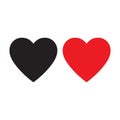 Red and black heart icons, love icon Royalty Free Stock Photo