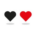 red black heart on white background. Love icon. Vector illustration. Royalty Free Stock Photo