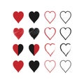 Red and black hearts icons Royalty Free Stock Photo