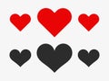 Red and black hearts icons set Royalty Free Stock Photo