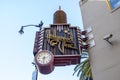 A red and black Hollywood and Vine neon sign on the side of a building in Hollywood with a clear blue sky Los Angeles California Royalty Free Stock Photo