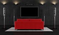 Red and black home cinema Royalty Free Stock Photo