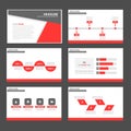Red and black Infographic elements icon presentation template flat design set for advertising marketing brochure flyer