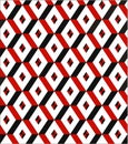 Red and black inside white square geometric pattern