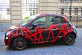 Red and black italian Fiat 500 car new model Royalty Free Stock Photo