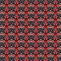 Red black Japanese style textile pattern.