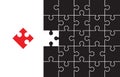 Red and black jigsaw