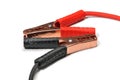 Red and black jumper cables isolated on a white background Royalty Free Stock Photo