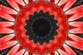 Red black Kaleidoscope pattern abstract background. Circle pattern. Abstract fractal kaleidoscope background. Abstract fractal pat Royalty Free Stock Photo