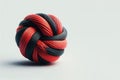 A red and black knot of dense cables. Space for text. Royalty Free Stock Photo