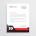 Red black letterhead template design