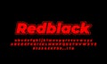 Red and black line bold alphabet or letter text effect or font effect design