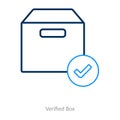 Vertified box and package icon concept Royalty Free Stock Photo