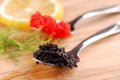 Red and black lumpfish roe