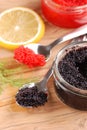 Red and black lumpfish roe