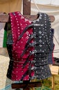 Red and Black Medieval Leather studded Vest