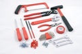 Red and black metal tools