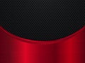 Red and black metallic background. Metal background with wave. Abstract vector illustration Royalty Free Stock Photo