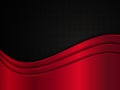 Red and black metallic background. Metal background with waves. Abstract vector illustration Royalty Free Stock Photo